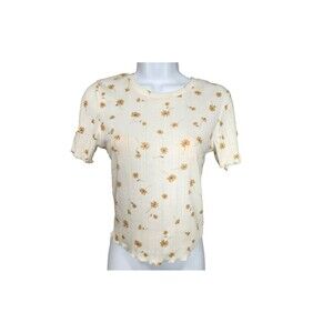 Cotton:On Shrunken Tee in white floral Women's Size Small